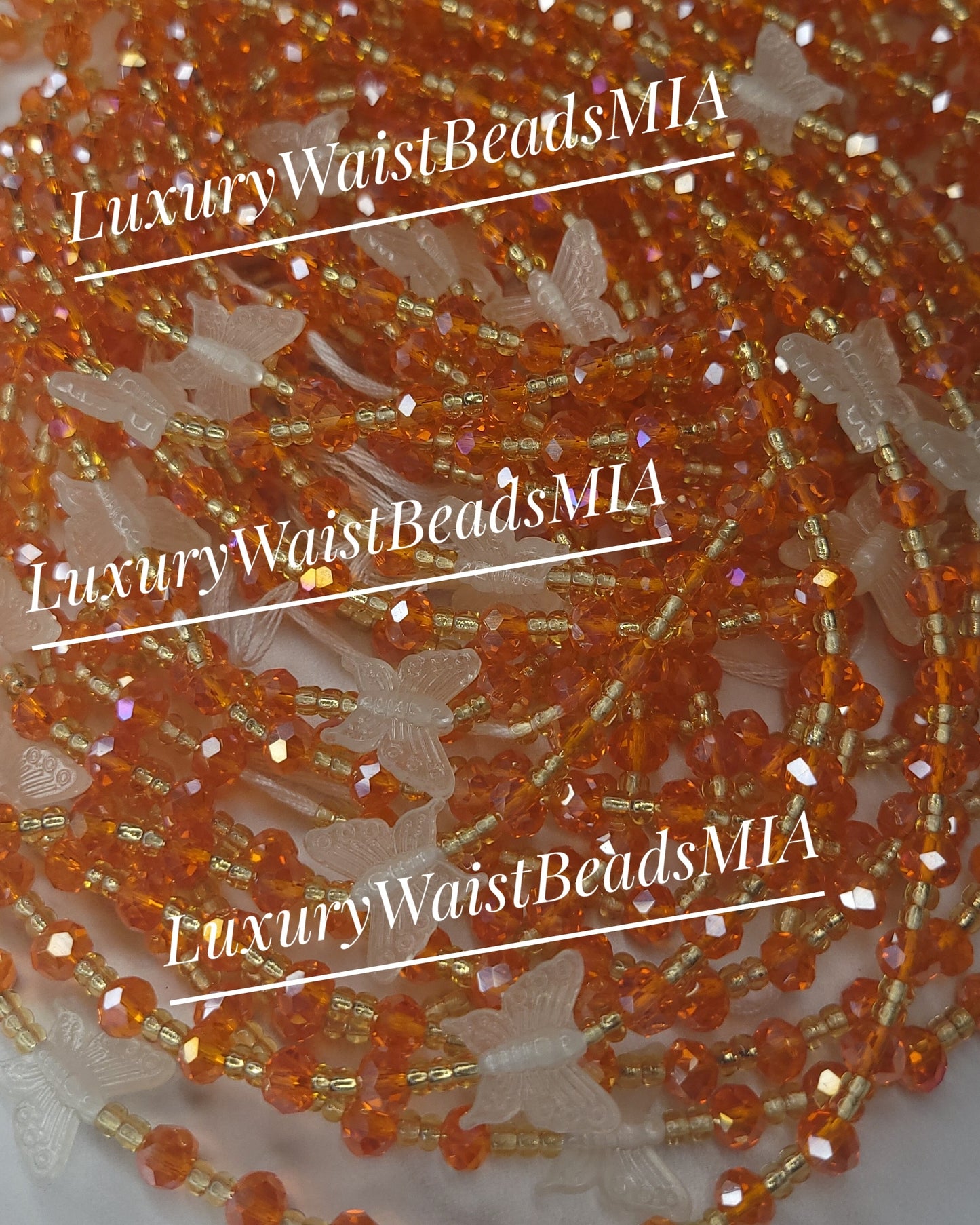 Glow Butterflies in Orange Crystals