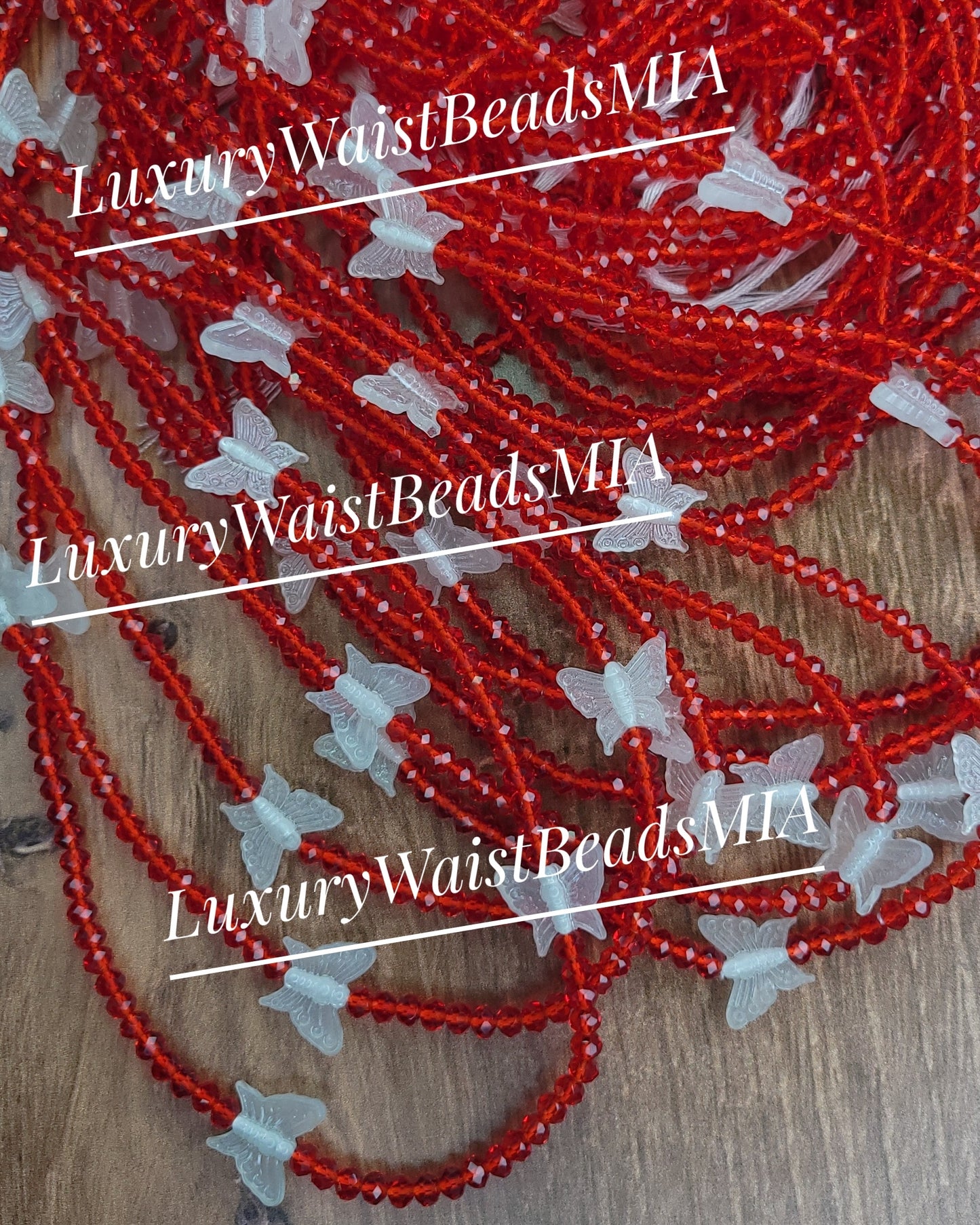 Glow Butterflies in Red Crystals