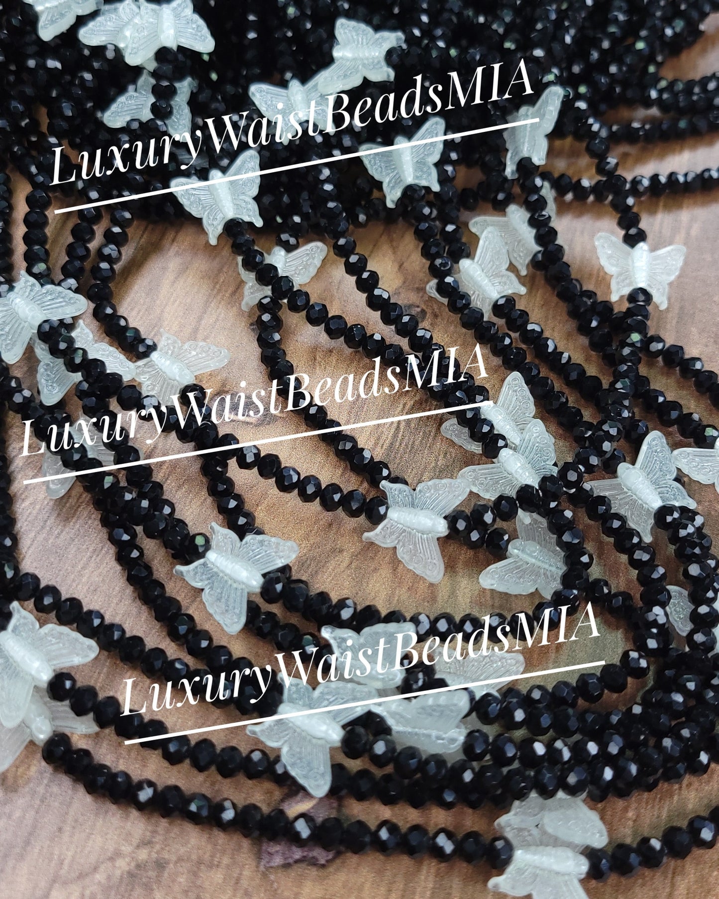 Glow Butterflies in Black Crystals