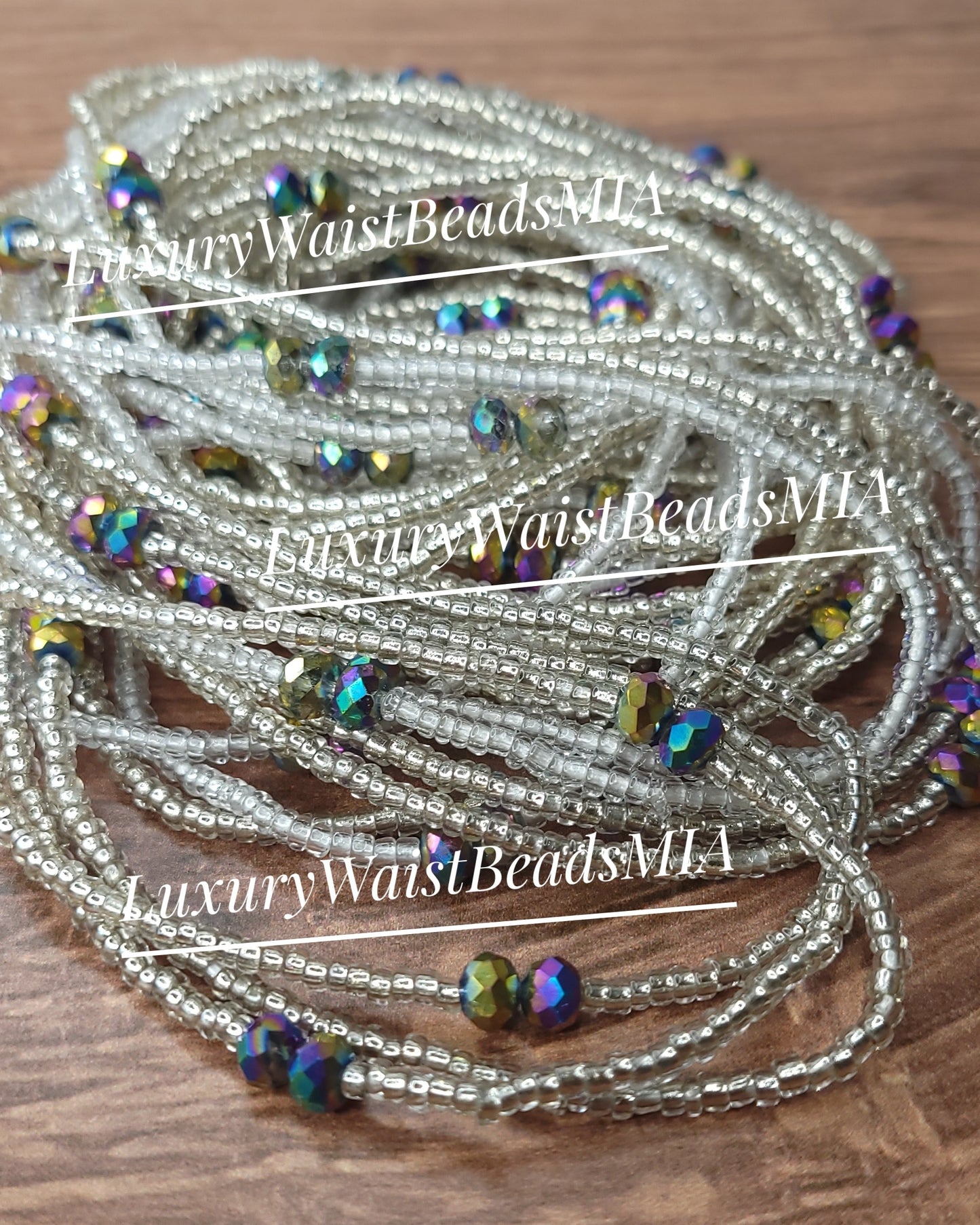 Clear with Iridescent Crystals (double)