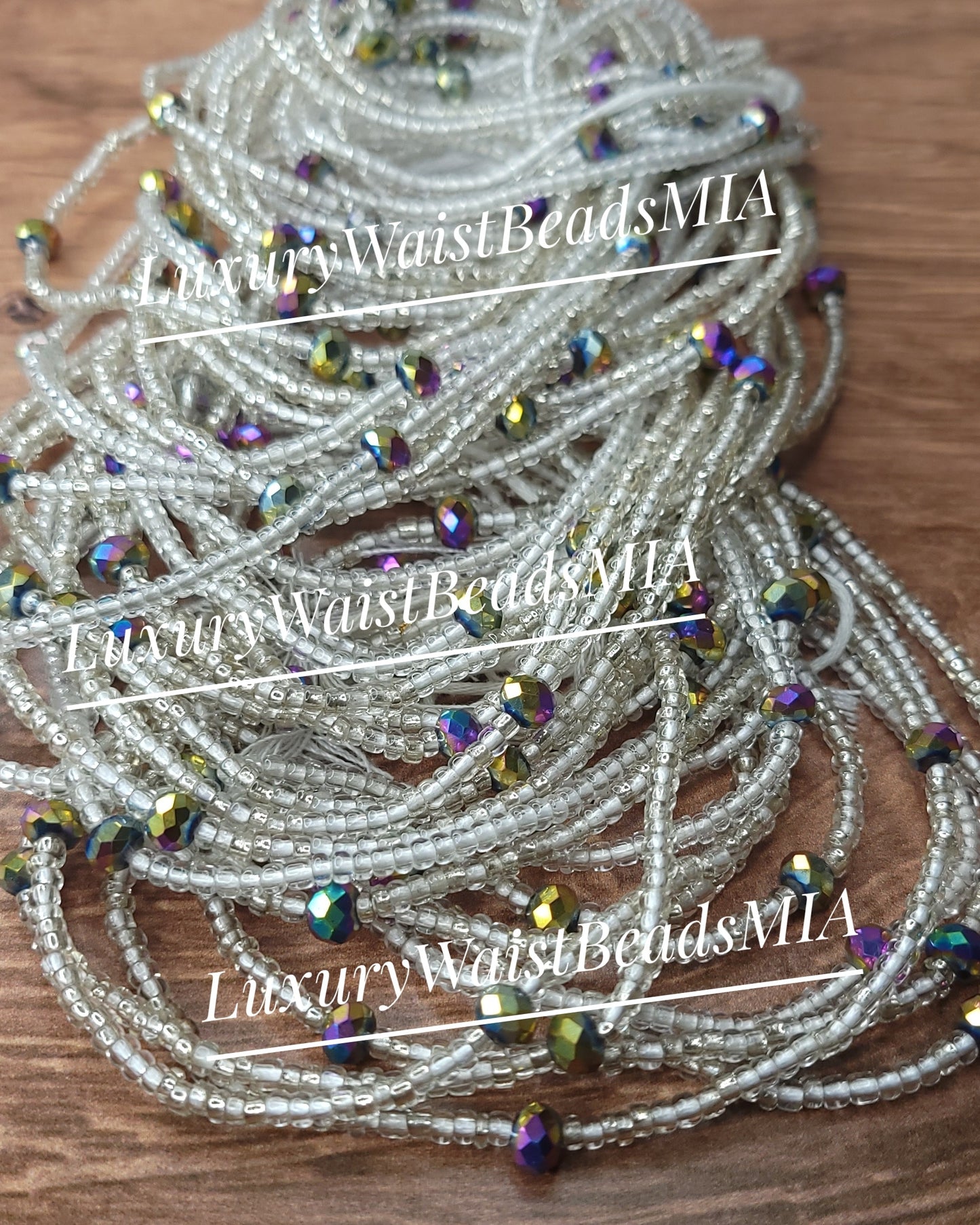 Clear with Iridescent Crystals