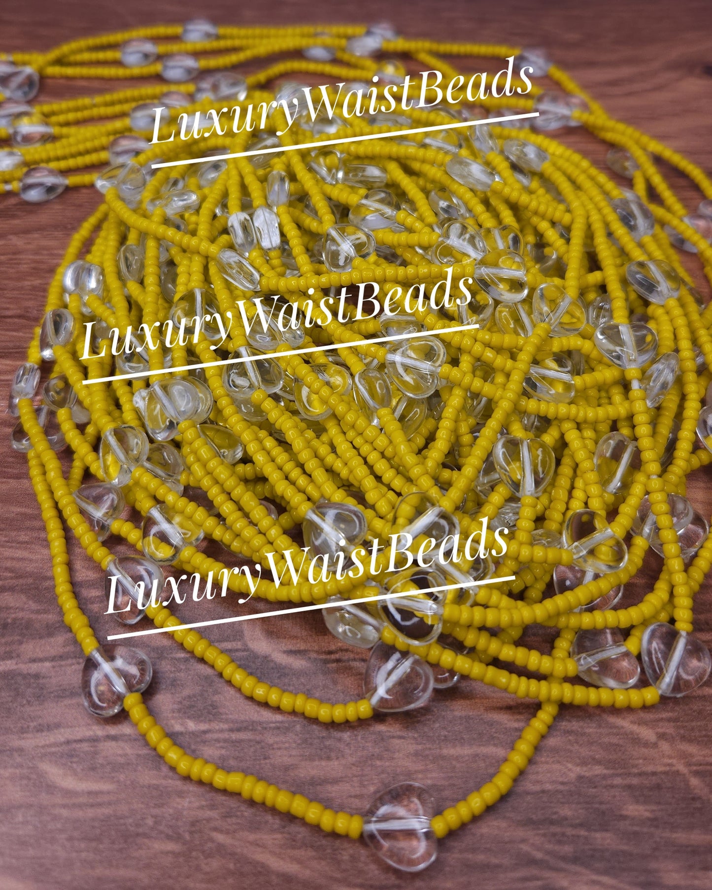 "Glass" Hearts in Yellow