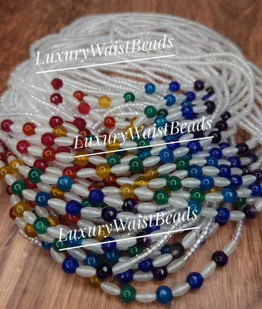Chakra Stones with Glow in Clear