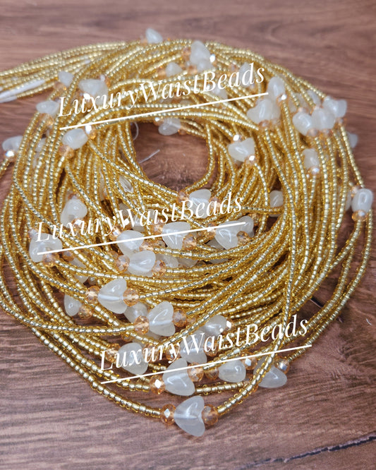 Glow Hearts with Crystals in Gold