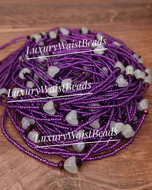 Glow Hearts with Crystals in Purple