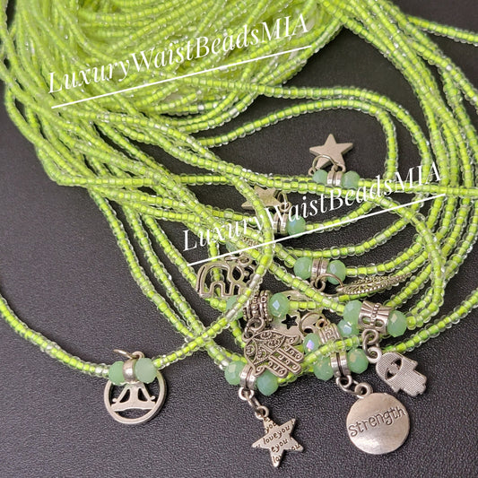 Lime-Green & Jade with Charms