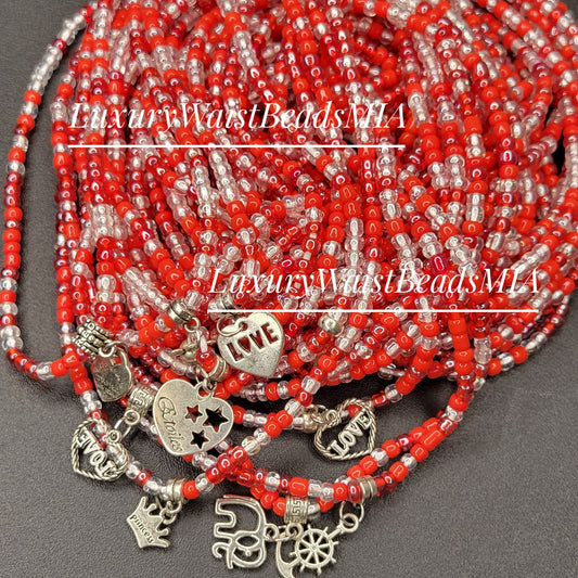 Red & Clear Mix Charms