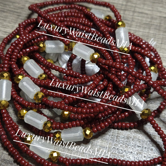 Burgundy in Partial Glow with Gold Crystals