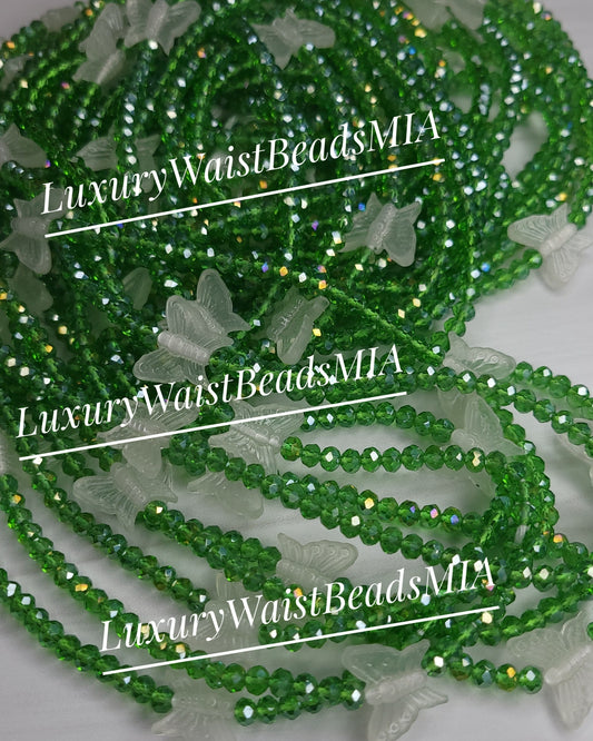 Glow Butterflies in Green Crystals