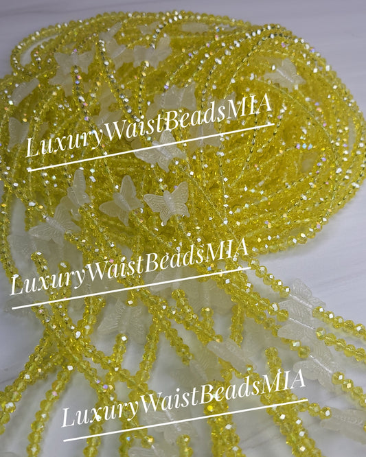 Glow Butterflies in Yellow Crystals