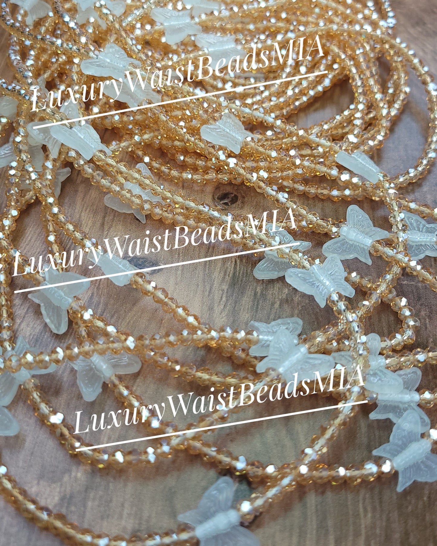 Glow Butterflies in Rose Gold Crystals