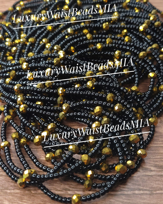 Black with Gold Crystals