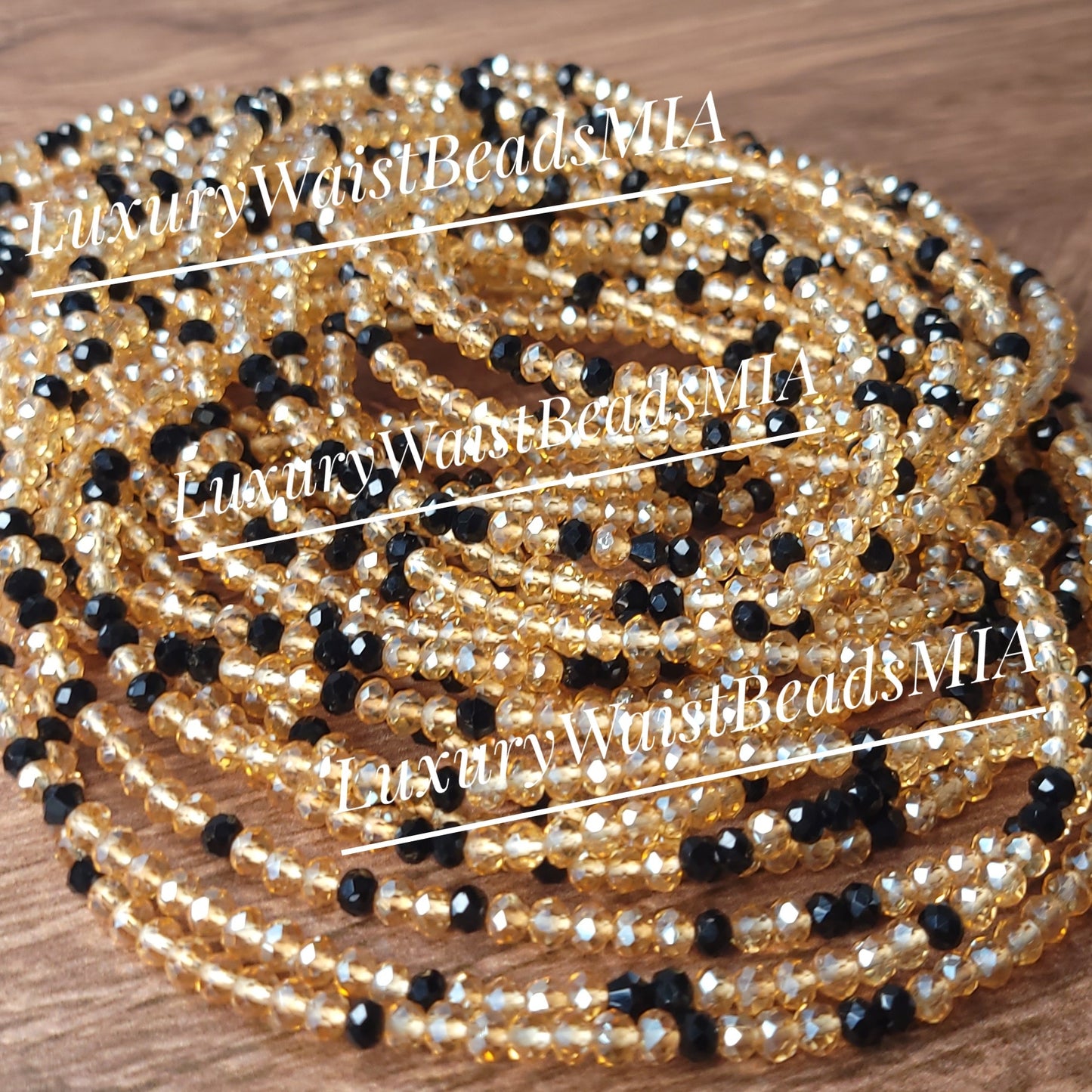 Rose Gold & Black Crystal Rope