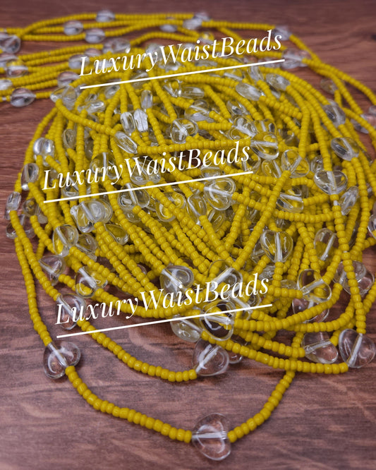 "Glass" Hearts in Yellow