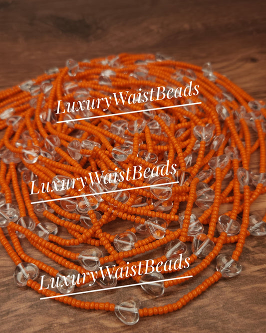 "Glass" Hearts in Orange